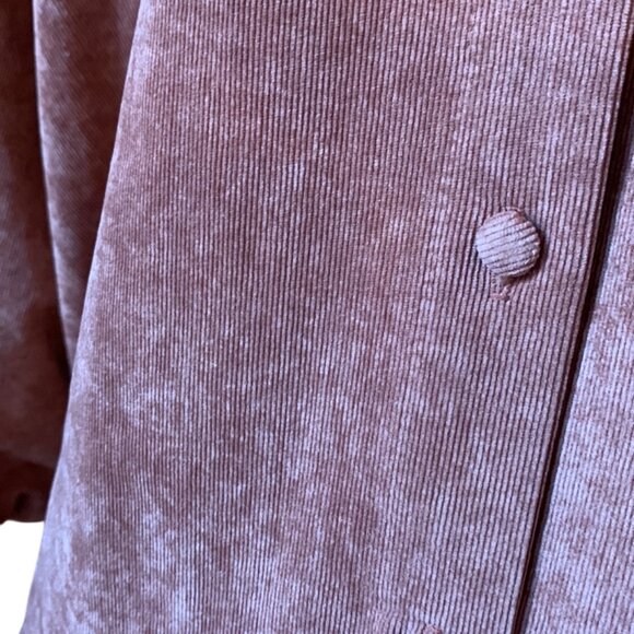 ICONE - Copper pink Corduroy buttons down shirt with puff sleeves - LARGE - Picture 8 of 10